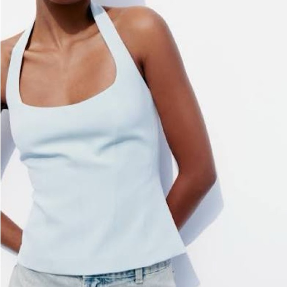 Women's Light Blue Halter Top